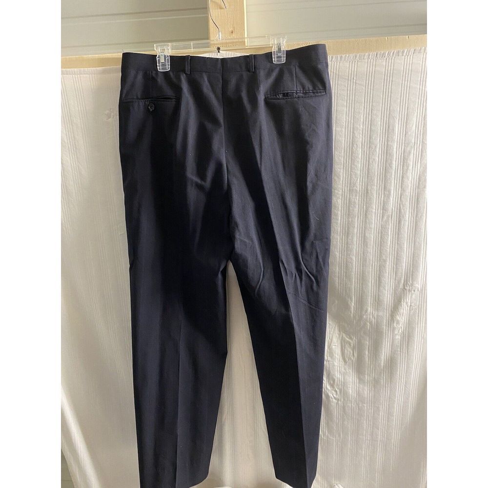Vintage Cricketeer 2 Piece Suit Black Striped 46R Pants 37x29 Wool USA - Picture 15 of 16